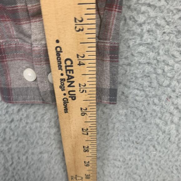 The Normal Brand Shirt Mens Medium Gray Red Plaid Button Flannel Cotton - Picture 14 of 14